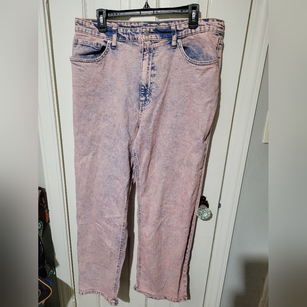 wild fable Pink Acid-Wash Straight-Leg Jeans